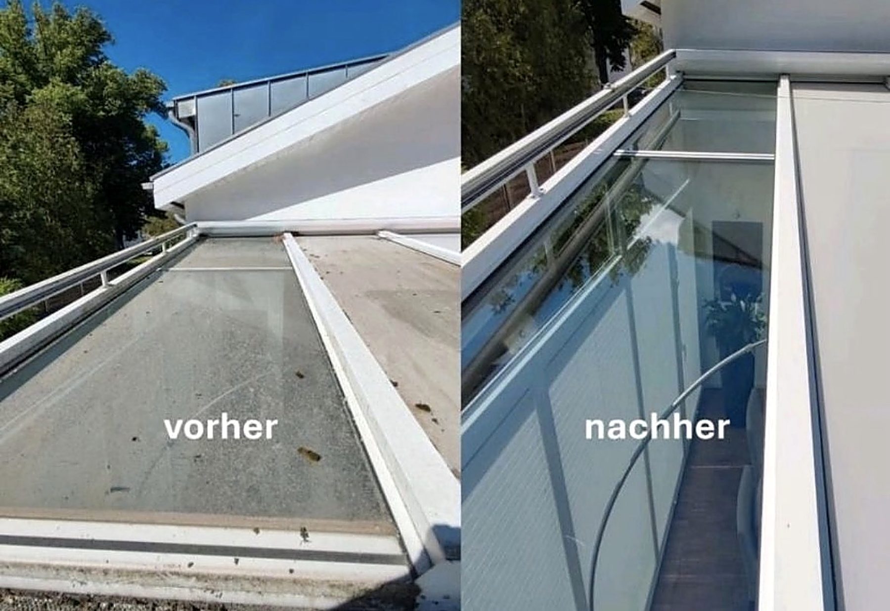 Fensterreinigung vor und nach der Reinigung durch H.A.S Reinigung